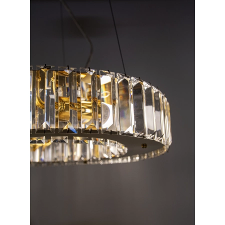 Lampa wisząca okrągła złota szklana 40cm 6350/4 - Lampy Elem